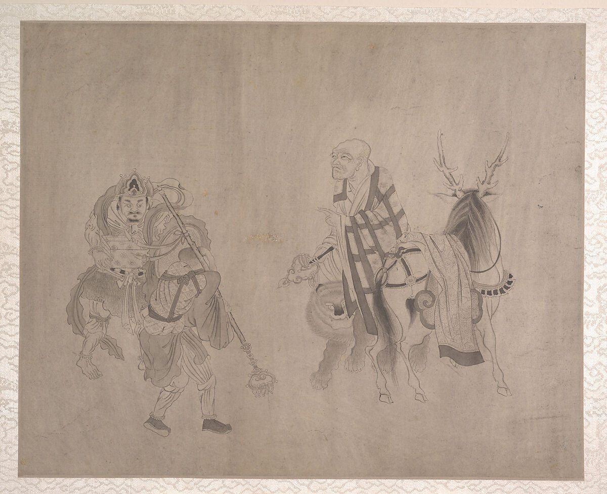 Procession of Arhats, Unidentified artist, Album of ten leaves; ink on silk, China