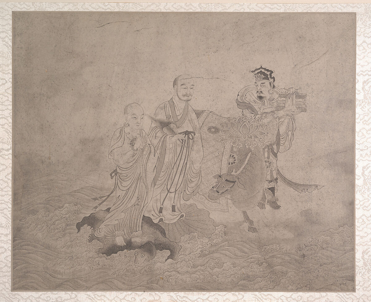 Procession of Arhats, Unidentified artist, Album of ten leaves; ink on silk, China