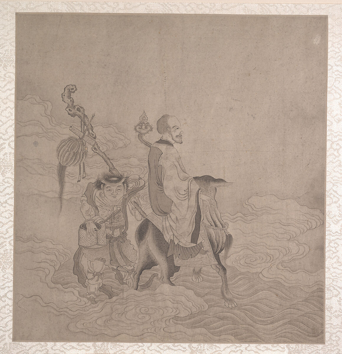 Procession of Arhats, Unidentified artist, Album of ten leaves; ink on silk, China