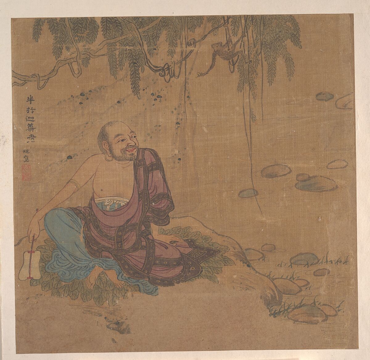 Ten Paintings of Luohans, Unidentified artist, Album of ten leaves; ink and color on silk, China 