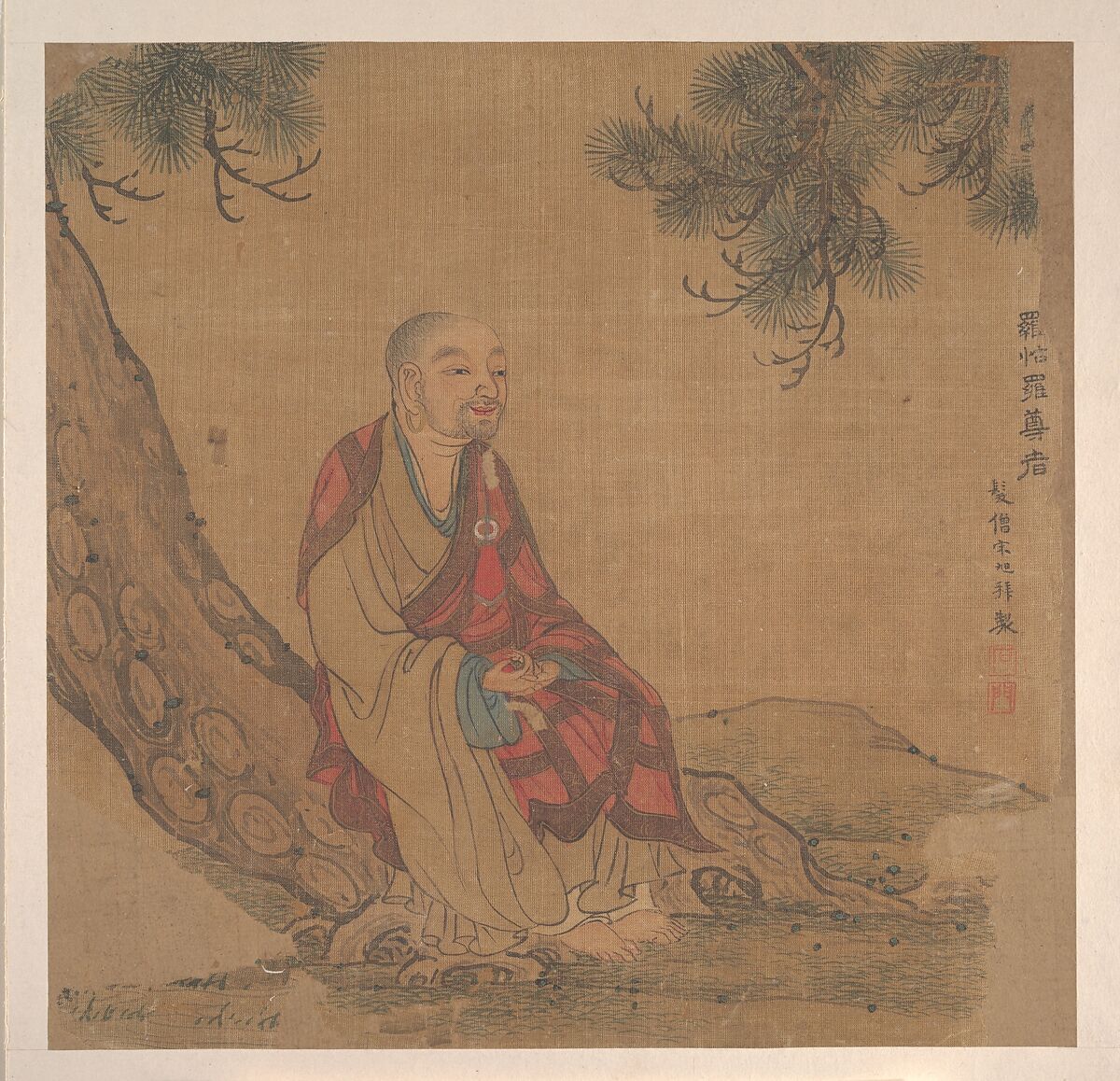 Ten Paintings of Luohans, Unidentified artist, Album of ten leaves; ink and color on silk, China