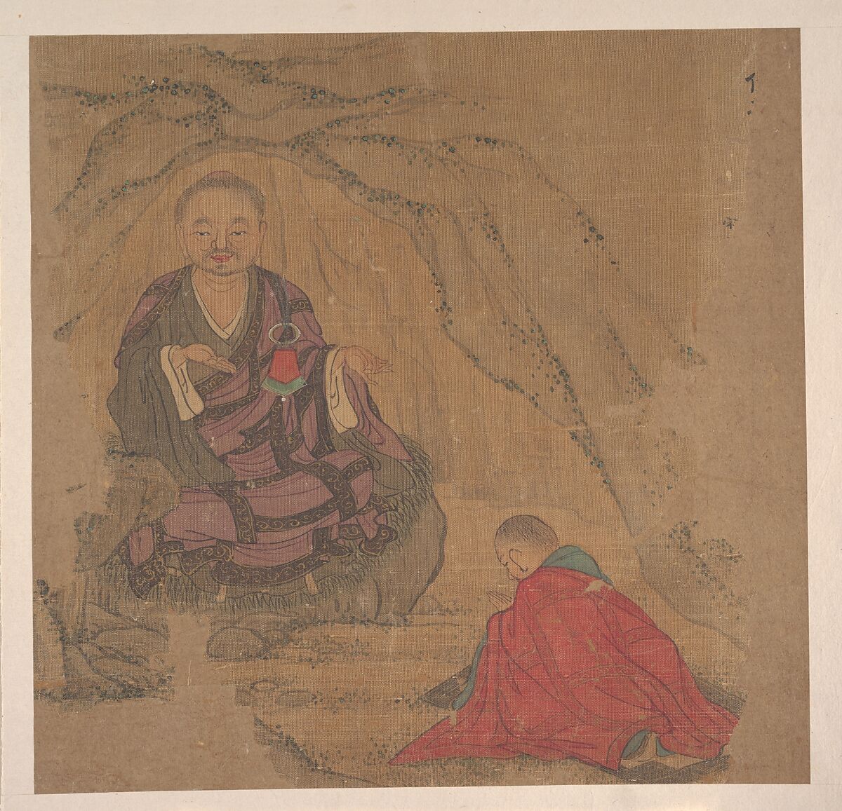 Ten Paintings of Luohans, Unidentified artist, Album of ten leaves; ink and color on silk, China