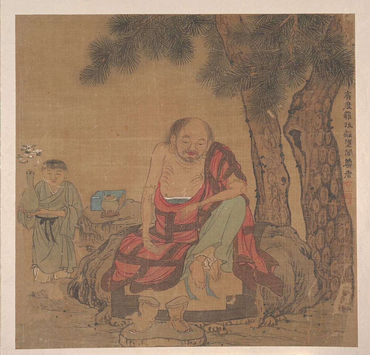 Ten Paintings of Luohans, Unidentified artist, Album of ten leaves; ink and color on silk, China