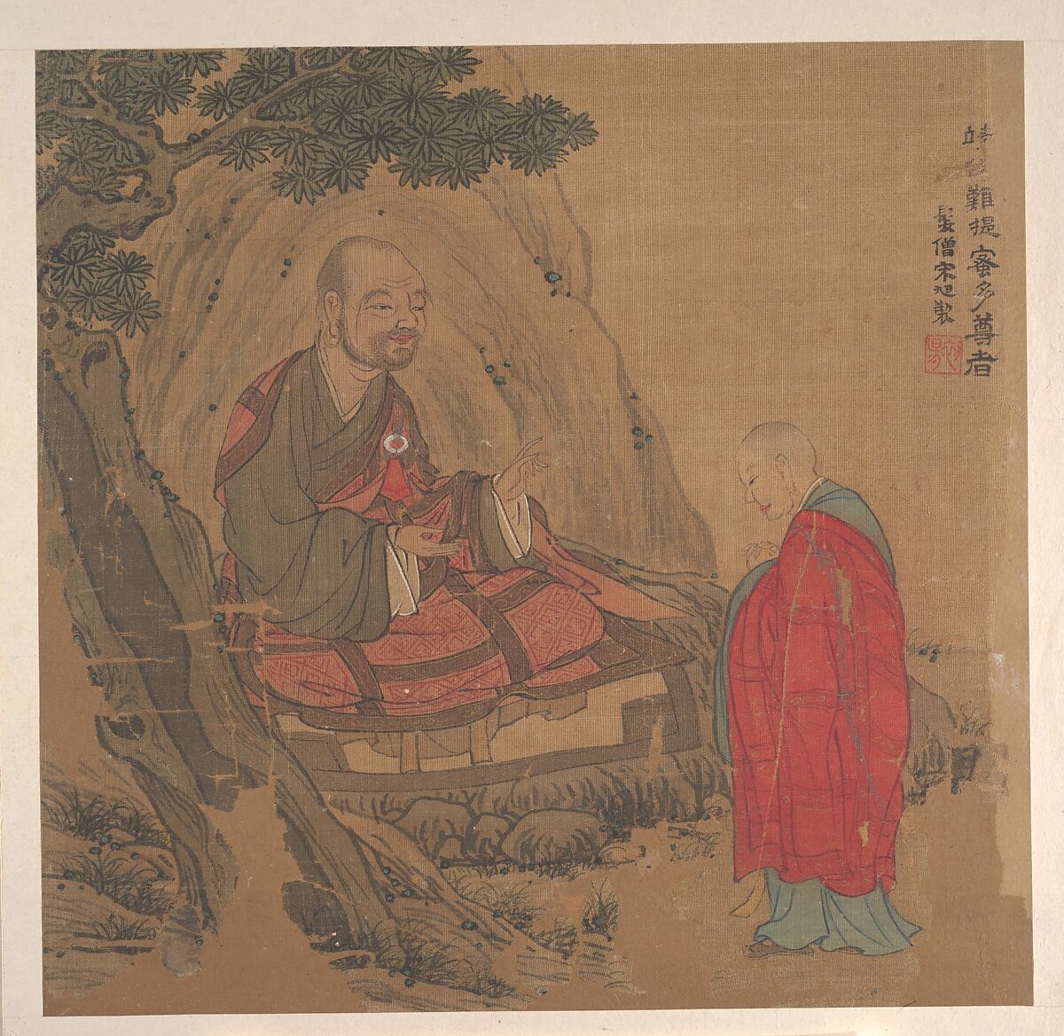 Ten Paintings of Luohans, Unidentified artist, Album of ten leaves; ink and color on silk, China