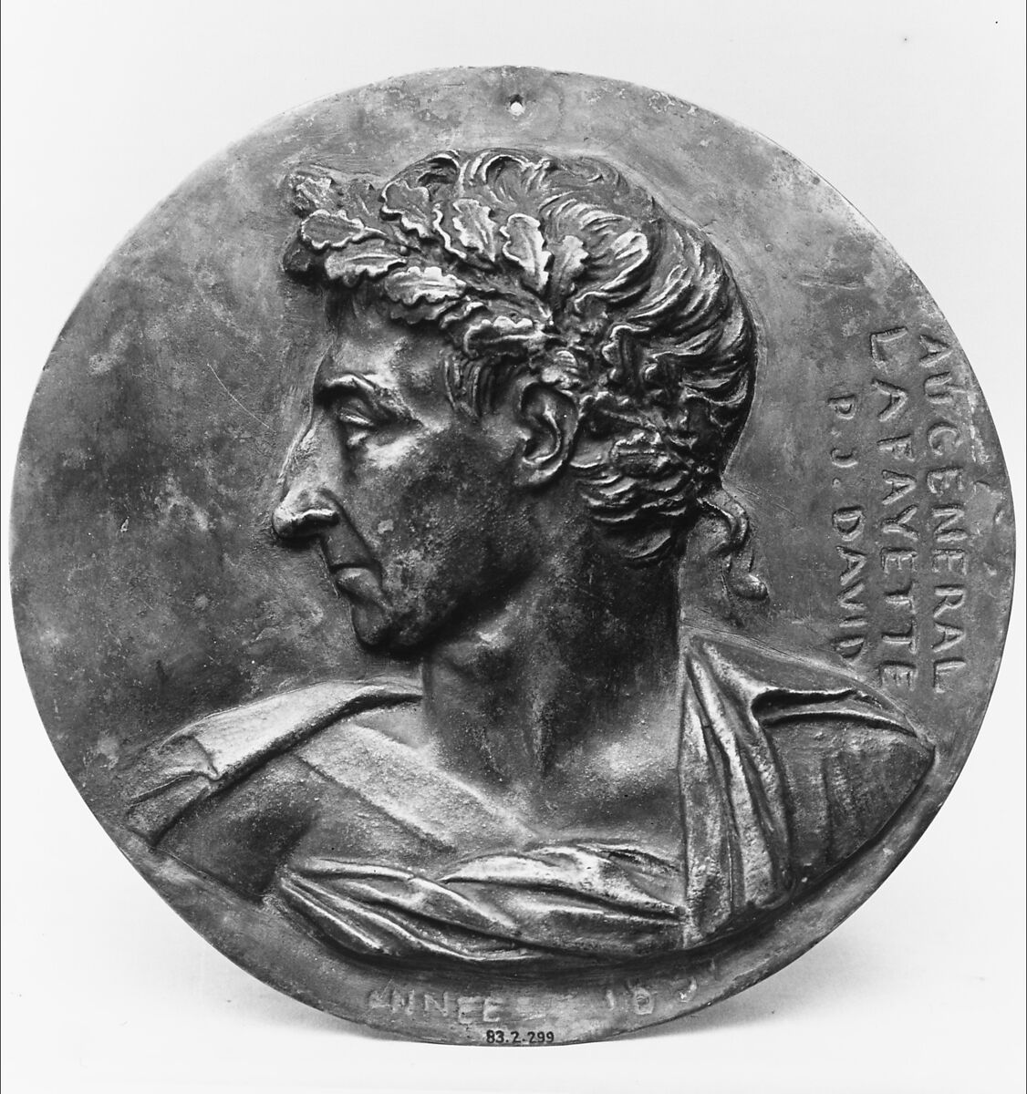 Medallion of the Marquis de Lafayette, Pierre Jean David d'Angers (French, Angers 1788–1856 Paris), Bronze