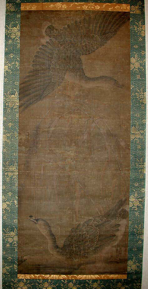 Wild Geese, Unidentified artist, Hanging scroll; color on silk, China 
