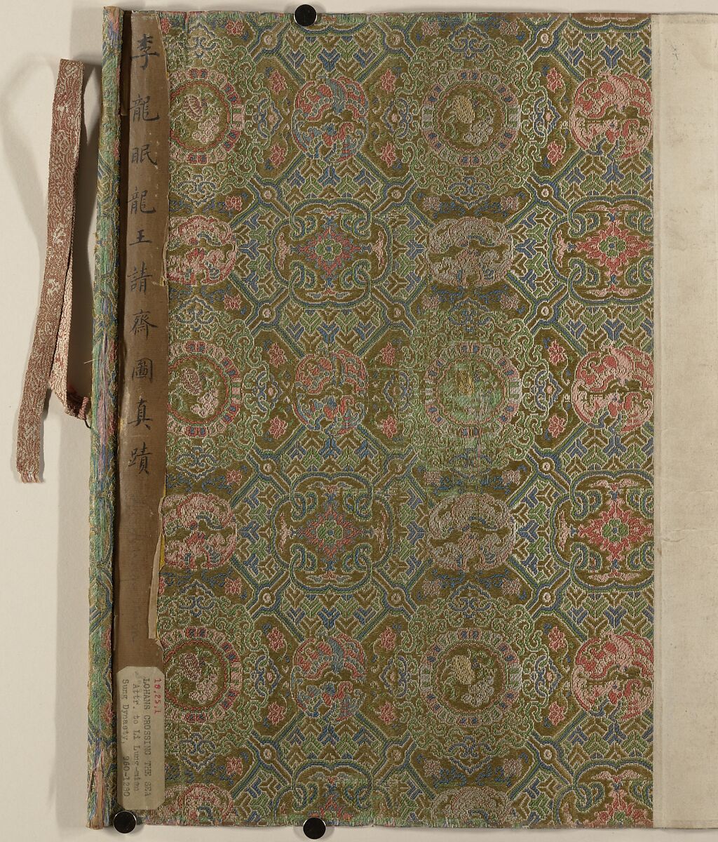 Buddhist luohans crossing the sea to the palace of the dragon king, Unidentified artist  , fake signature of Li Gonglin (ca. 1041–1106), Handscroll; ink on silk, China