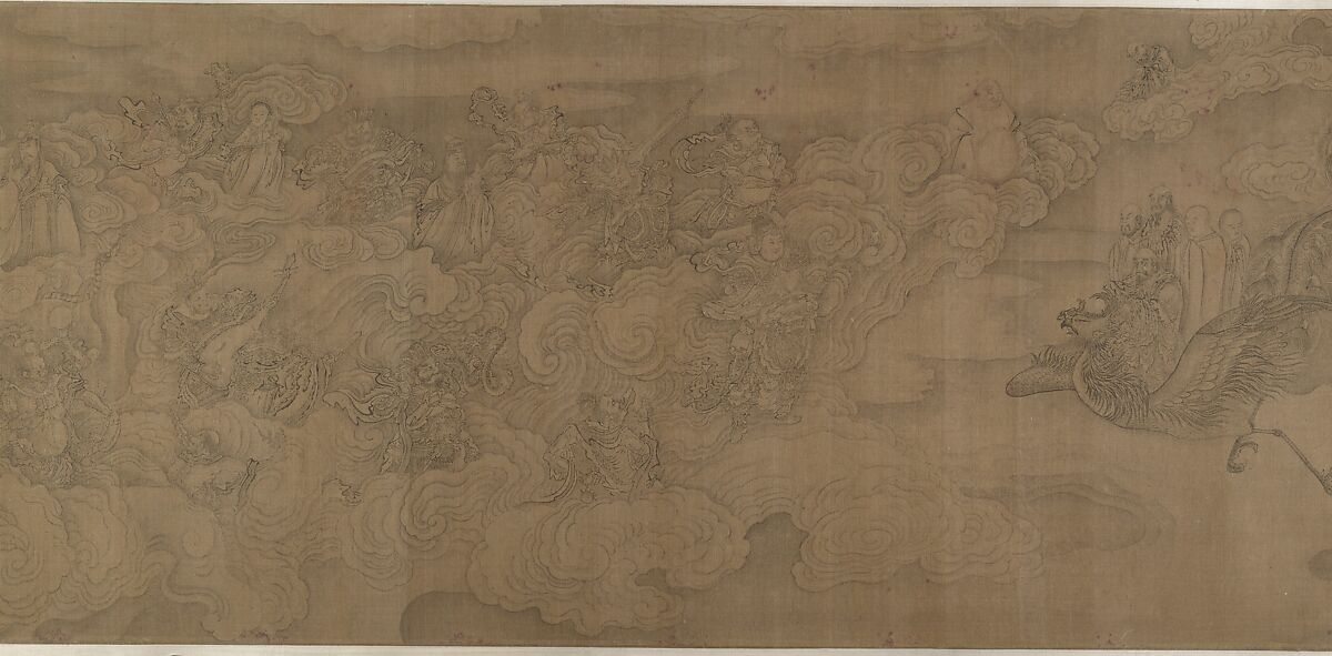 Holy Men Travelling to the Buddhist Heaven, Unidentified artist, Handscroll; ink on silk, China