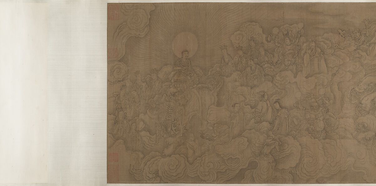 Holy Men Travelling to the Buddhist Heaven, Unidentified artist, Handscroll; ink on silk, China