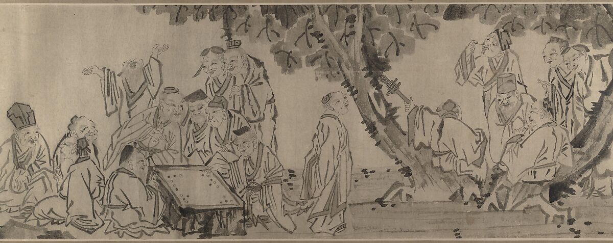 Gathering of Philosophers, Unidentified artist, Handscroll; black and white on paper, China