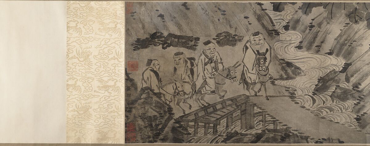 Gathering of Philosophers, Unidentified artist, Handscroll; black and white on paper, China