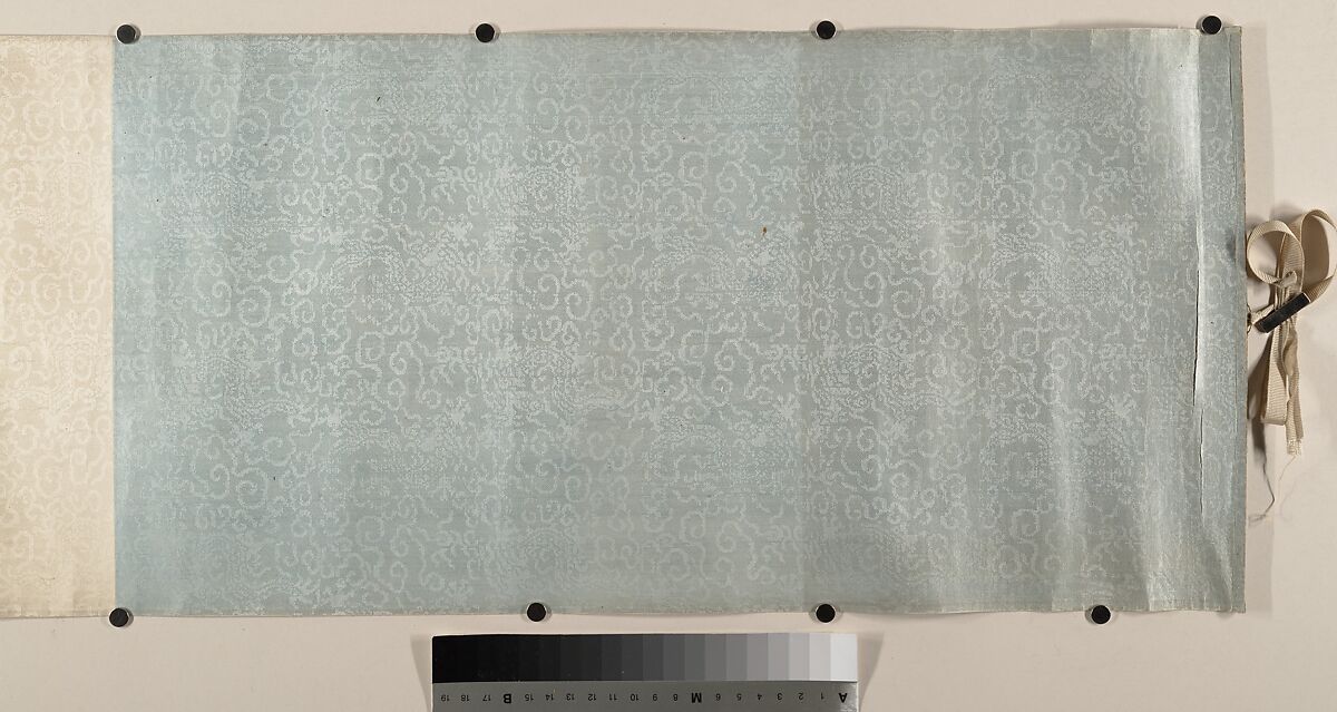 River Landscape with Thirteen Inscriptions, Unidentified artist, Handscroll; color on paper, China