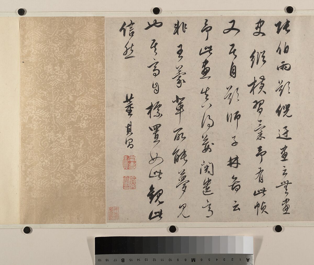River Landscape with Thirteen Inscriptions, Unidentified artist, Handscroll; color on paper, China