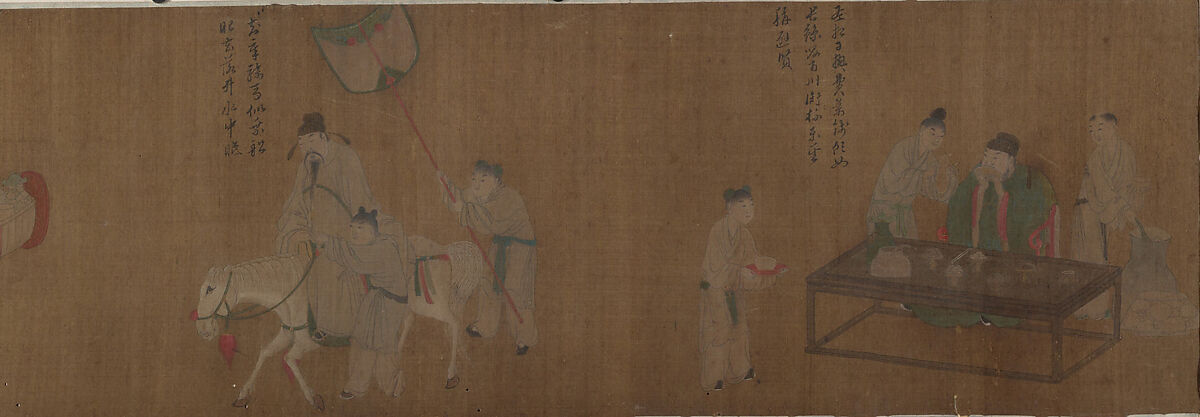 The Eight Drunkards, Unidentified artist, Handscroll; ink and color on silk, China 