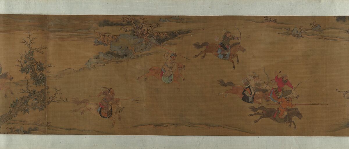 Tartar Huntsman, Unidentified artist, Handscroll; ink and color on silk, China