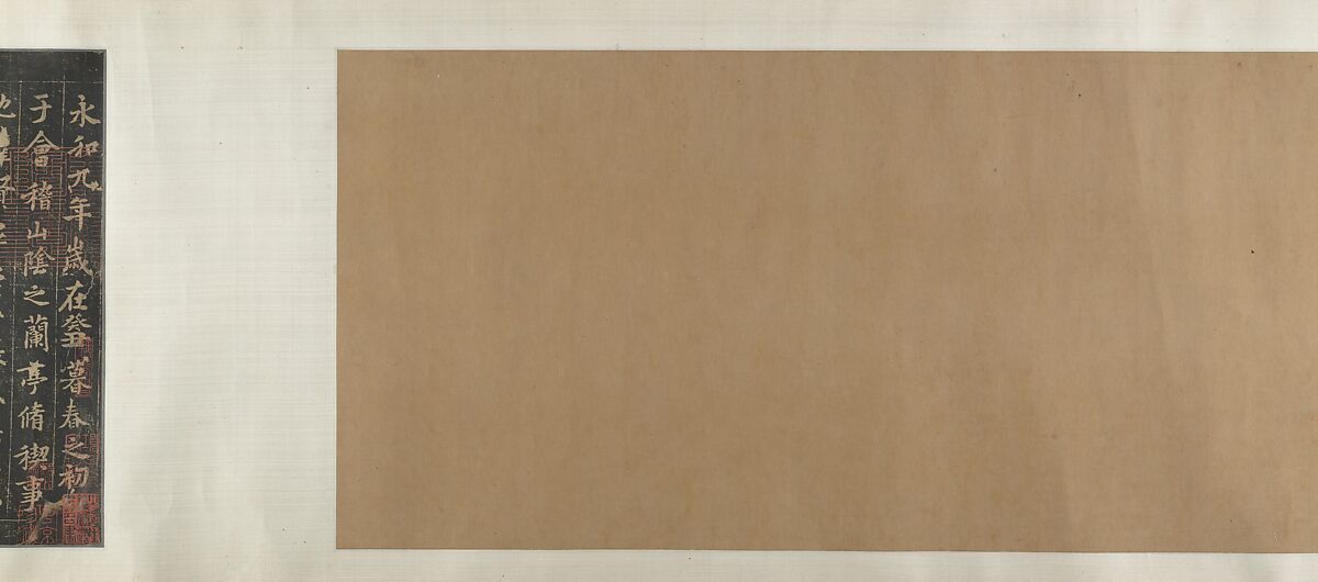 Xiao Yi Obtaining the Lanting Manuscript from the Monk Biancai, Unidentified artist, Handscroll; ink and color on silk, China