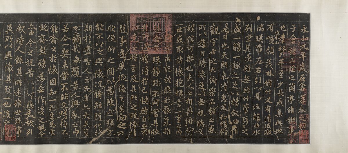 Xiao Yi Obtaining the Lanting Manuscript from the Monk Biancai, Unidentified artist, Handscroll; ink and color on silk, China