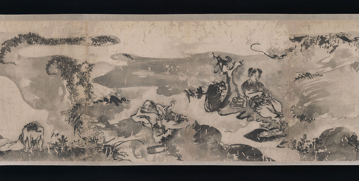 Merry Gatherings in the Magic Jar, Gong Kai (Chinese, 1222–after 1304), Handscroll; ink on paper, China