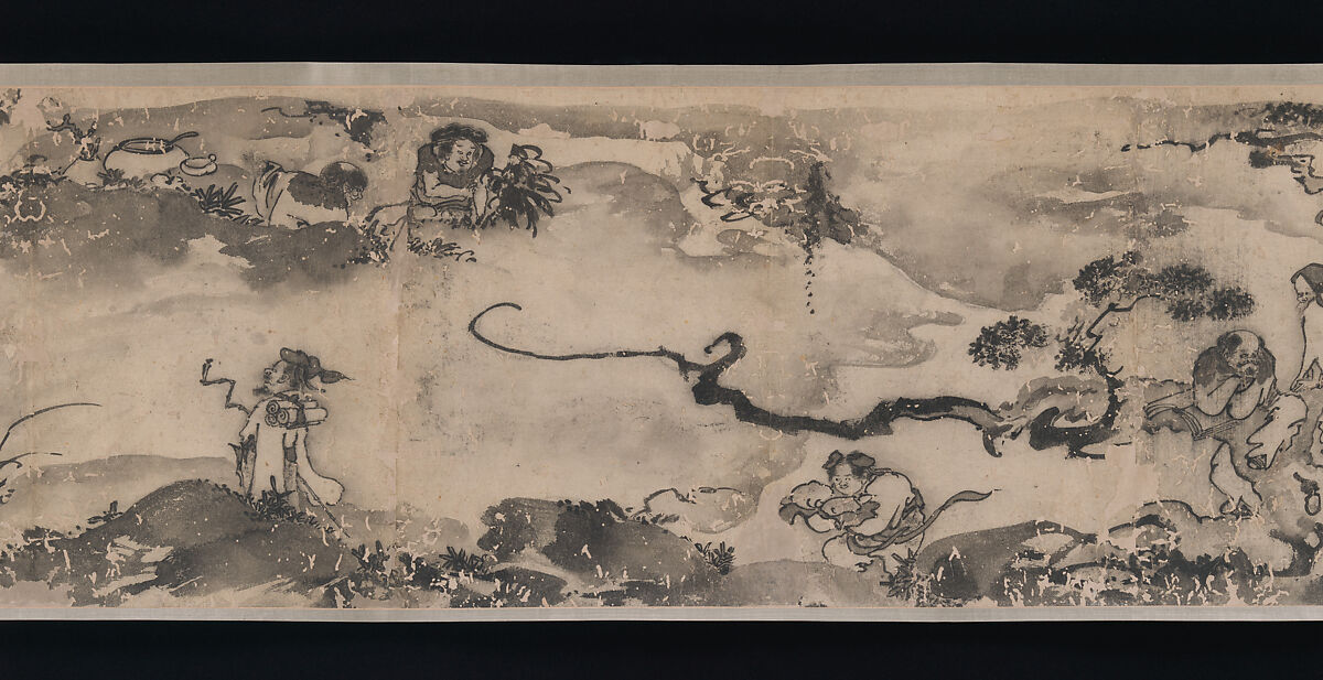 Merry Gatherings in the Magic Jar, Gong Kai (Chinese, 1222–after 1304), Handscroll; ink on paper, China
