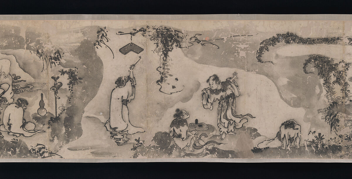 Merry Gatherings in the Magic Jar, Gong Kai (Chinese, 1222–after 1304), Handscroll; ink on paper, China 