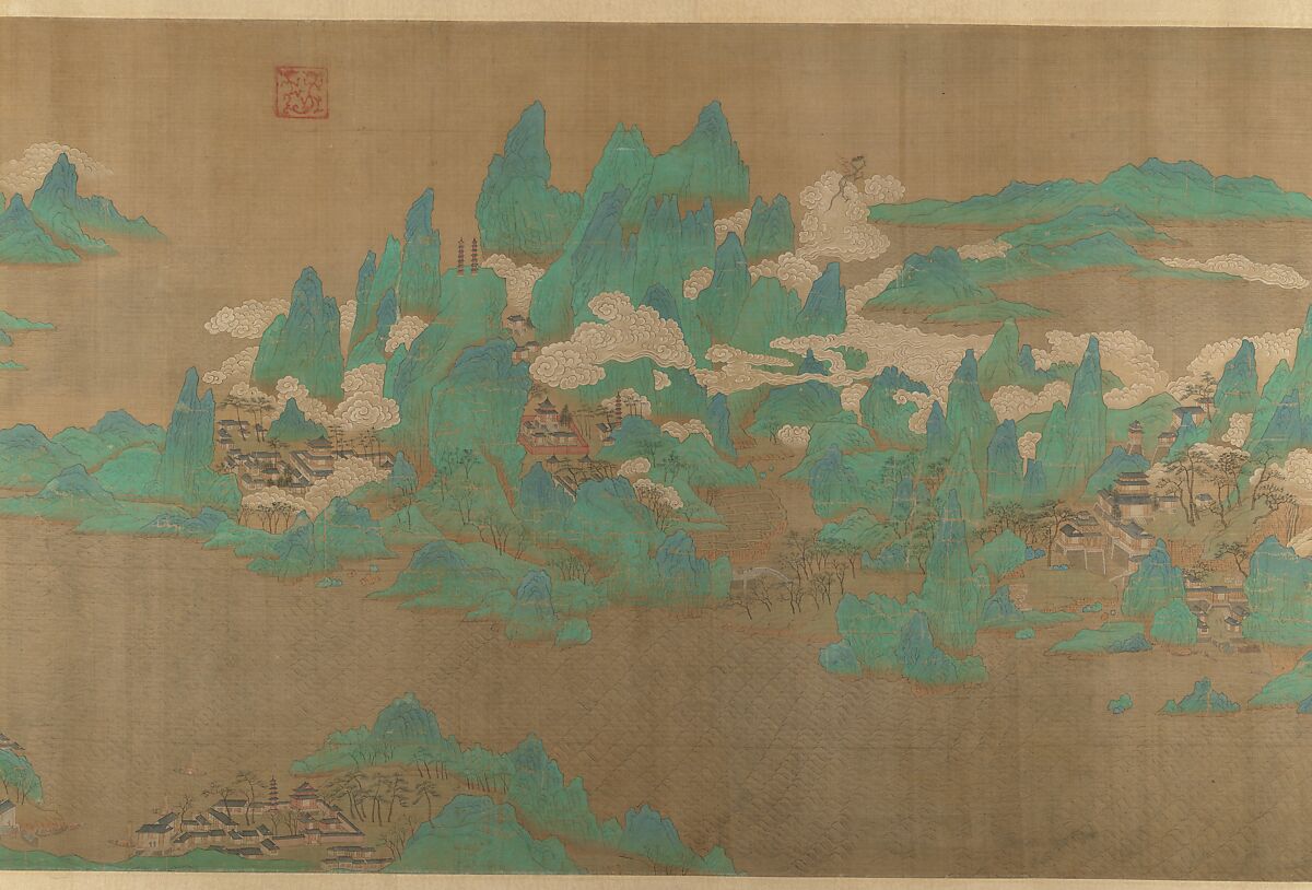 Sea and Sky at Sunrise, Unidentified artist  , fake signature of Zhao Boju (died ca. 1162), Handscroll; ink and color on silk, China