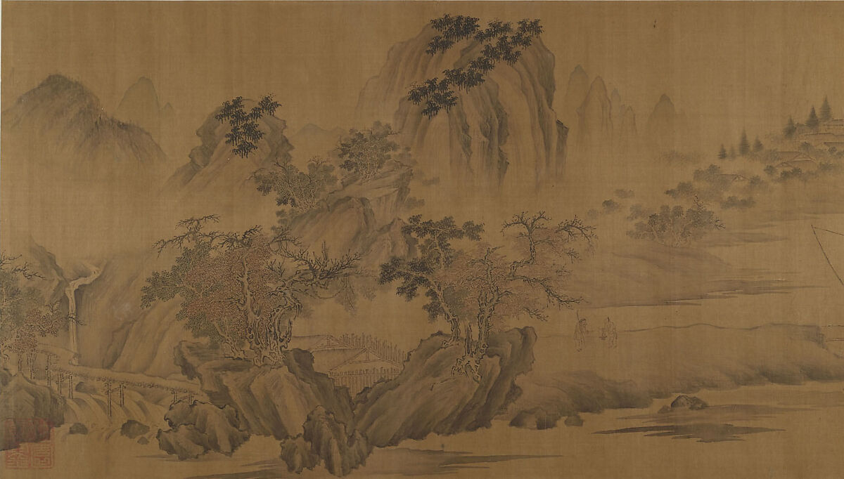 A Secluded Fishing Village, Unidentified artist, Handscroll; ink and color on silk, China 