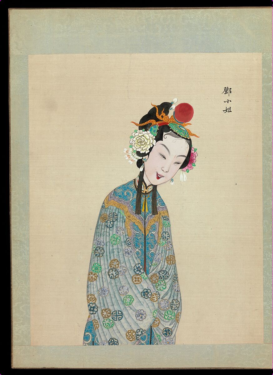 One hundred portraits of Peking opera characters, Unidentified artist, Album of fifty leaves; ink, color, and gold on silk, China