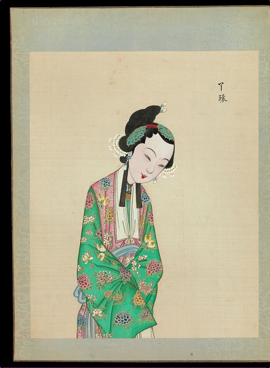 One hundred portraits of Peking opera characters, Unidentified artist, Album of fifty leaves; ink, color, and gold on silk, China