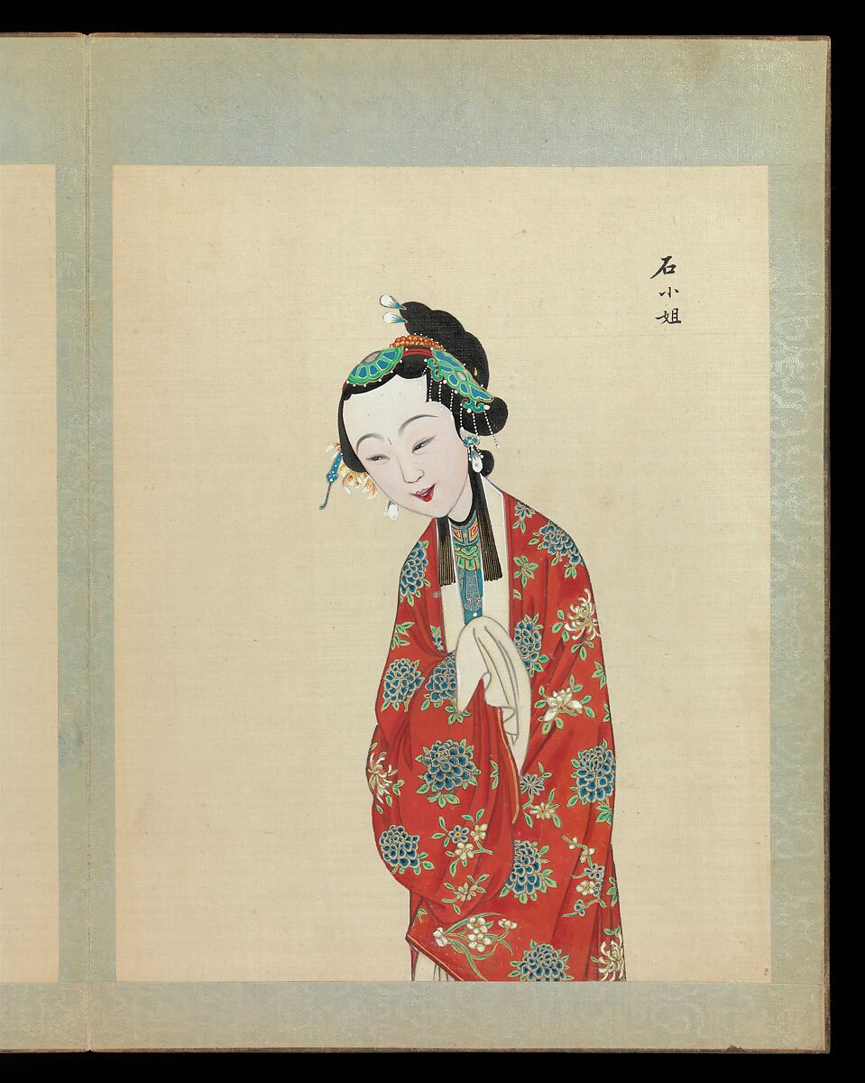 One hundred portraits of Peking opera characters, Unidentified artist, Album of fifty leaves; ink, color, and gold on silk, China