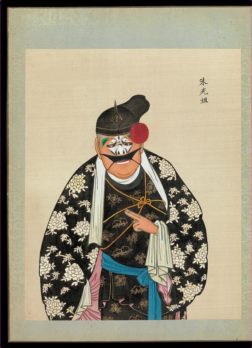 One hundred portraits of Peking opera characters, Unidentified artist, Album of fifty leaves; ink, color, and gold on silk, China