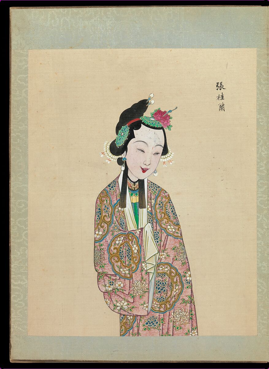 One hundred portraits of Peking opera characters, Unidentified artist, Album of fifty leaves; ink, color, and gold on silk, China