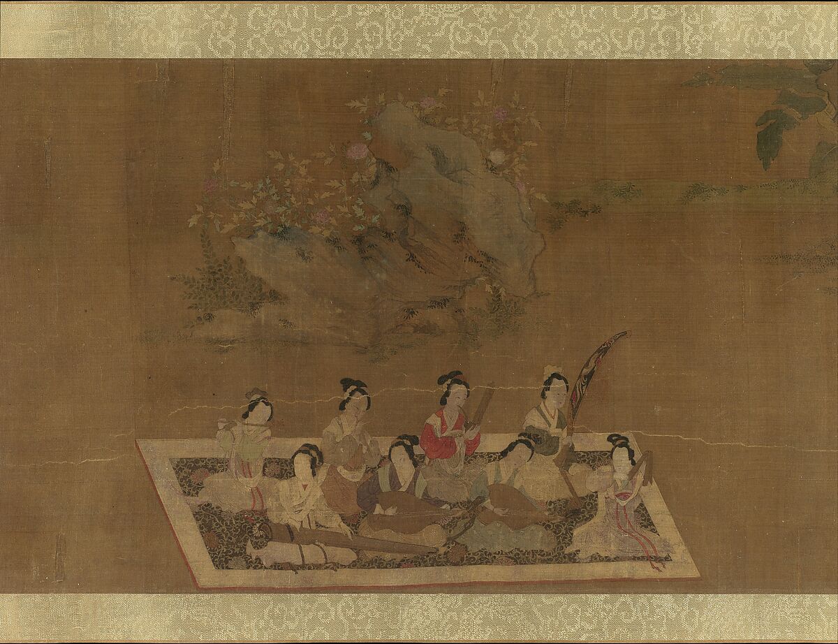 Lady Su Hui and Her Verse Puzzle, In the style of Qiu Ying (Chinese, ca. 1495–1552), Handscroll; ink and color on silk, China 