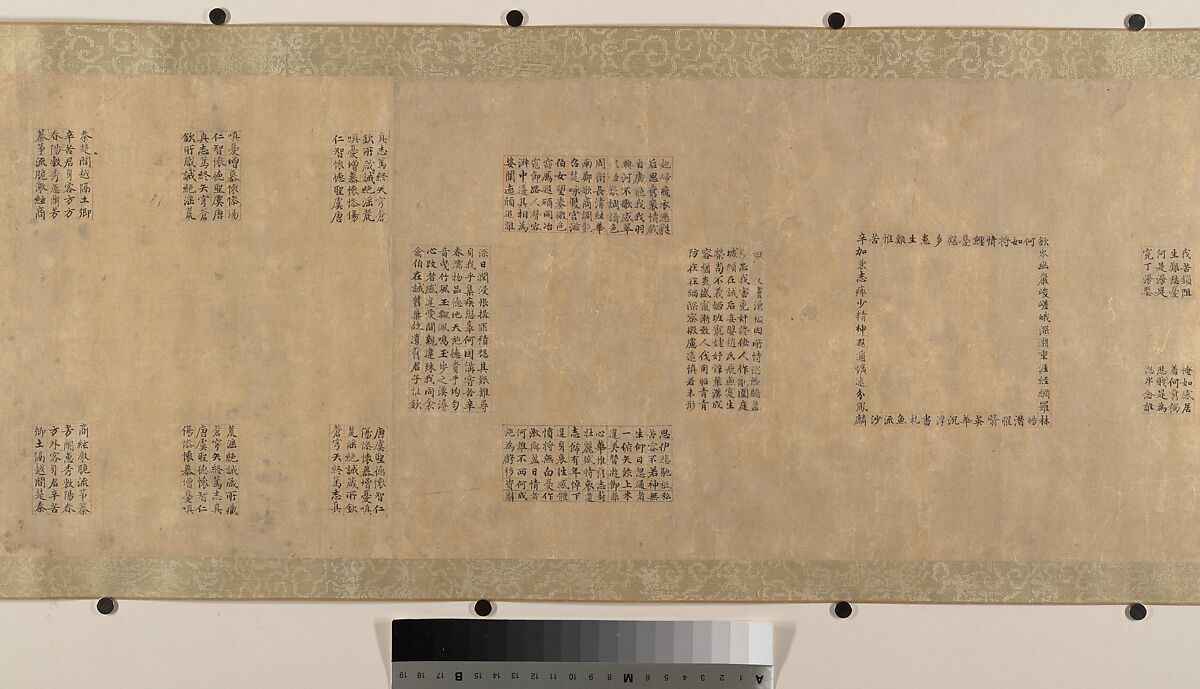 Lady Su Hui and Her Verse Puzzle, In the style of Qiu Ying (Chinese, ca. 1495–1552), Handscroll; ink and color on silk, China