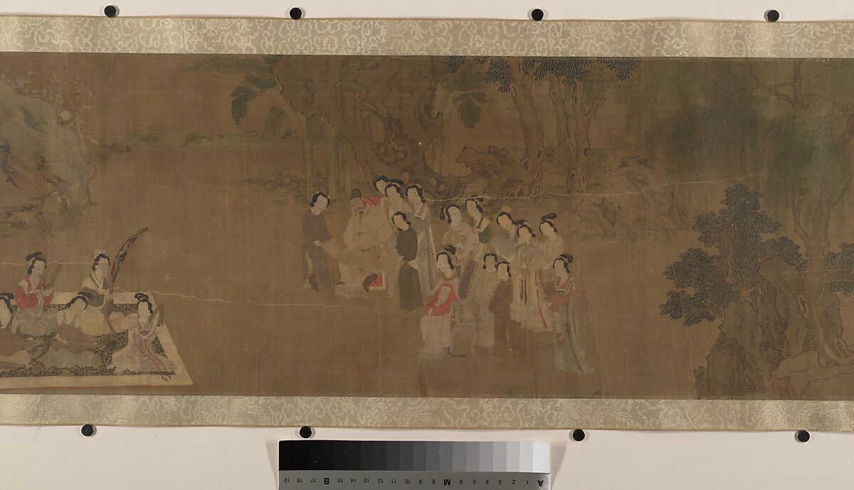 Lady Su Hui and Her Verse Puzzle, In the style of Qiu Ying (Chinese, ca. 1495–1552), Handscroll; ink and color on silk, China