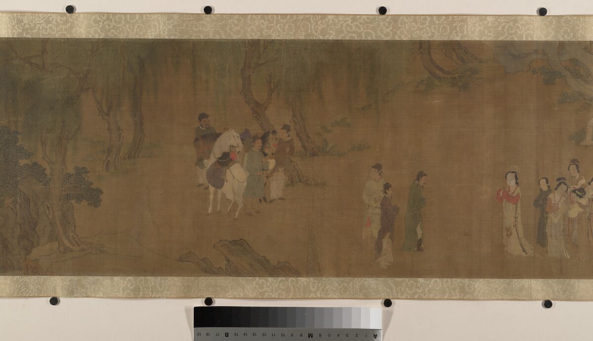 Lady Su Hui and Her Verse Puzzle, In the style of Qiu Ying (Chinese, ca. 1495–1552), Handscroll; ink and color on silk, China