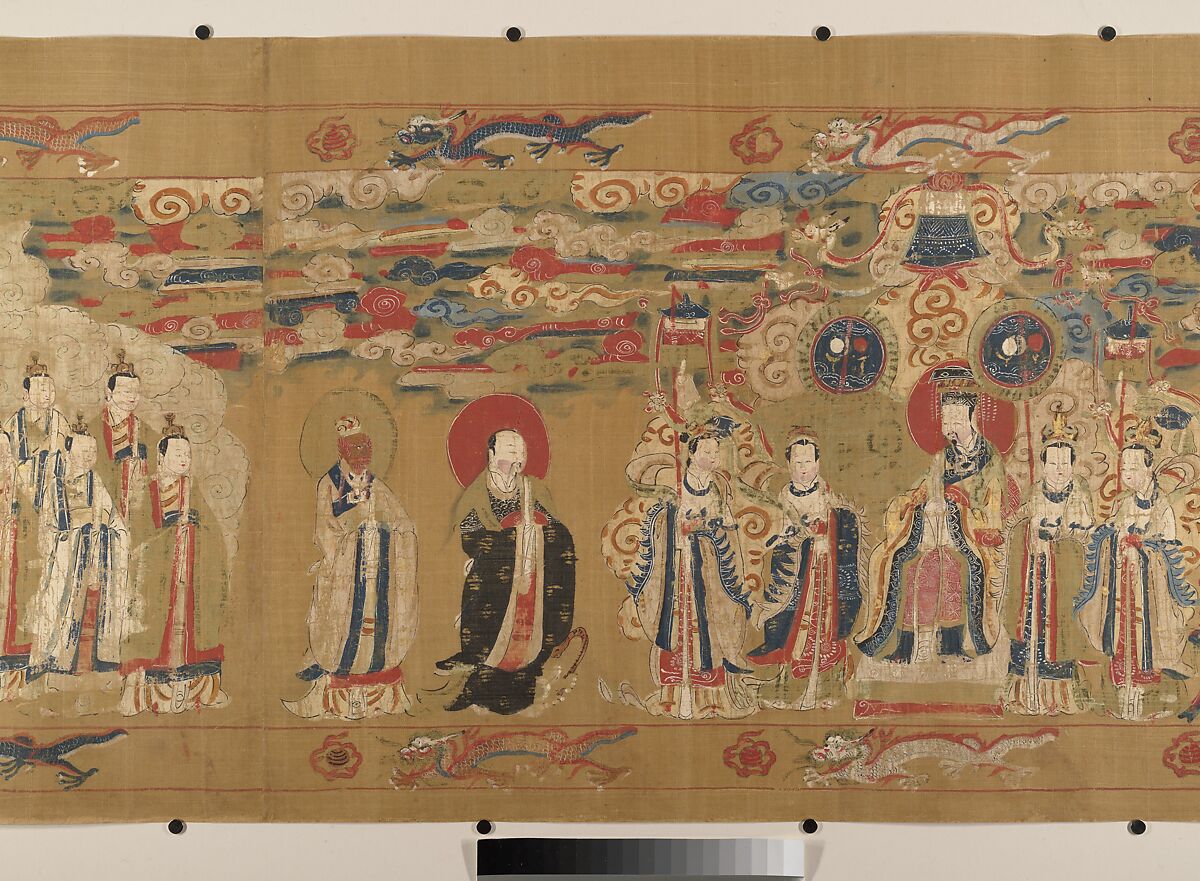 Canonization scroll of Li Zhong, Unidentified artist (17th century), Handscroll; ink color, and gold on silk, China