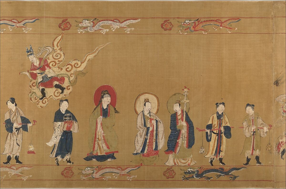 Canonization scroll of Li Zhong, Unidentified artist (17th century), Handscroll; ink color, and gold on silk, China