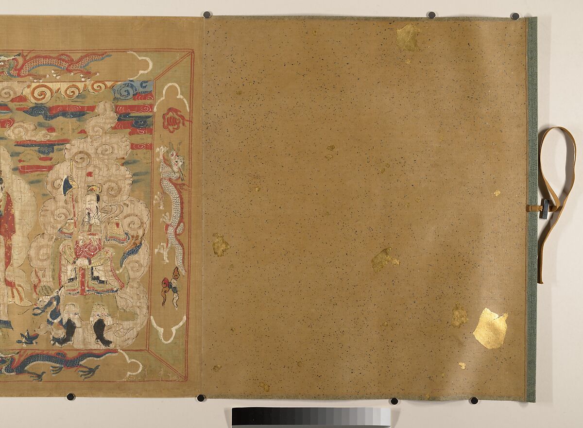 Canonization scroll of Li Zhong, Unidentified artist (17th century), Handscroll; ink color, and gold on silk, China