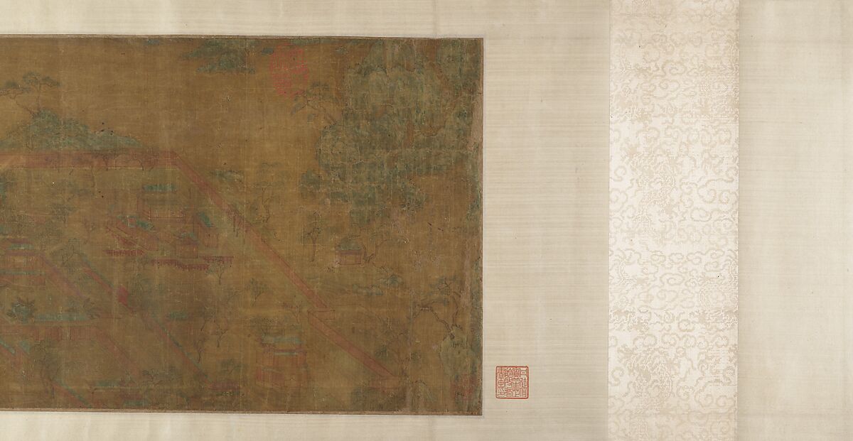 Landscape of Qin Palaces, Unidentified artist, Handscroll; ink and color on silk, China