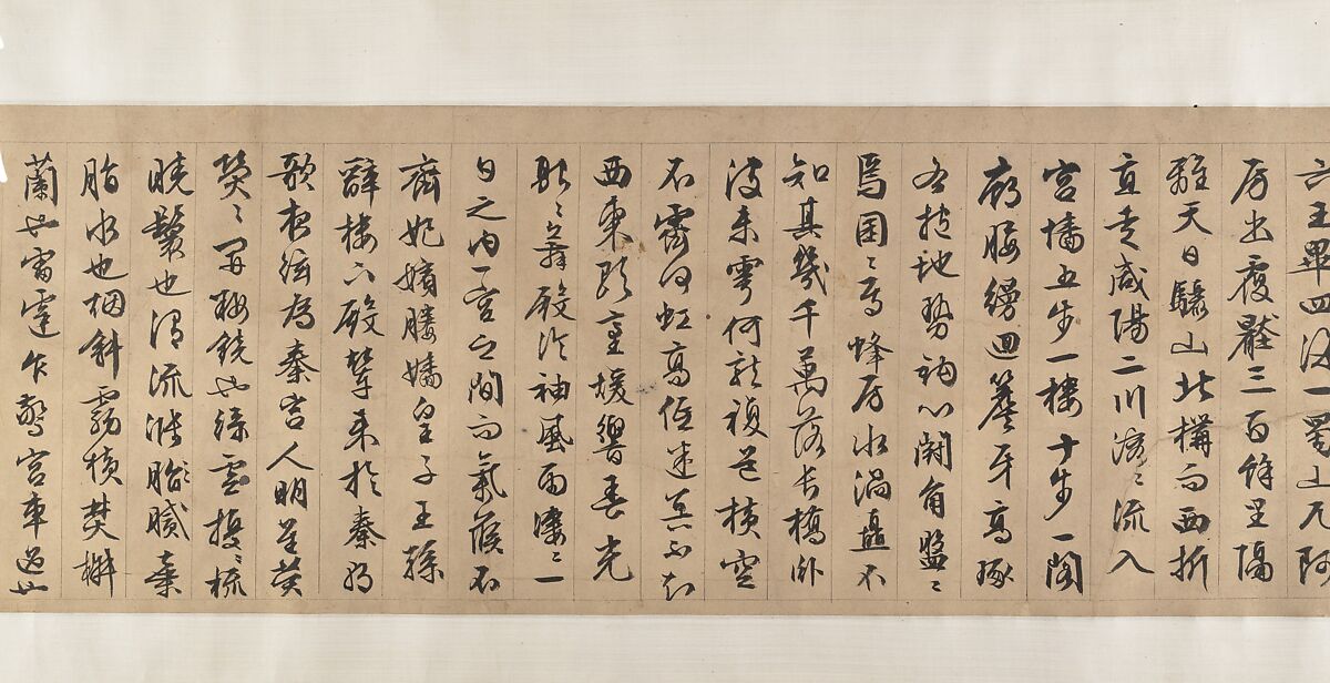 Landscape of Qin Palaces, Unidentified artist, Handscroll; ink and color on silk, China