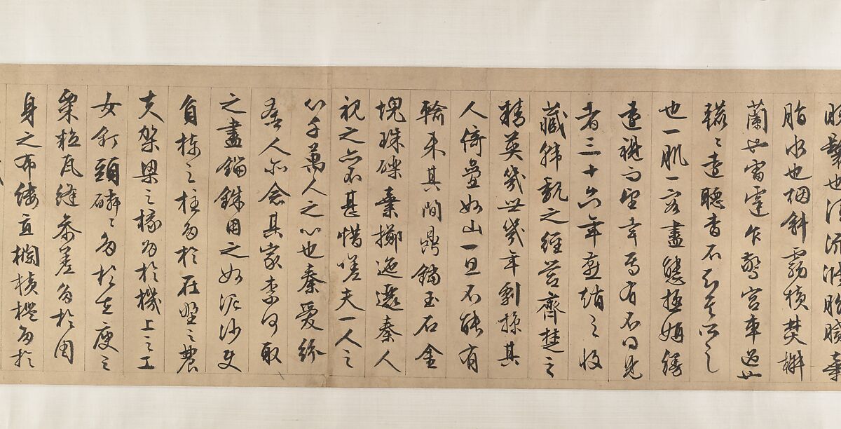 Landscape of Qin Palaces, Unidentified artist, Handscroll; ink and color on silk, China