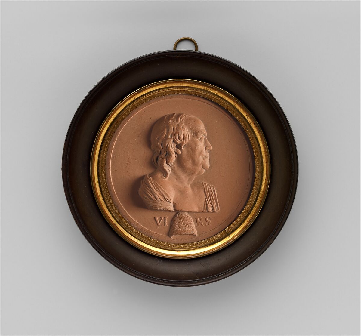 Plaque of Benjamin Franklin, Jean Martin Renaud (French, Sarreguemines 1746–1821 Paris), Terracotta, French