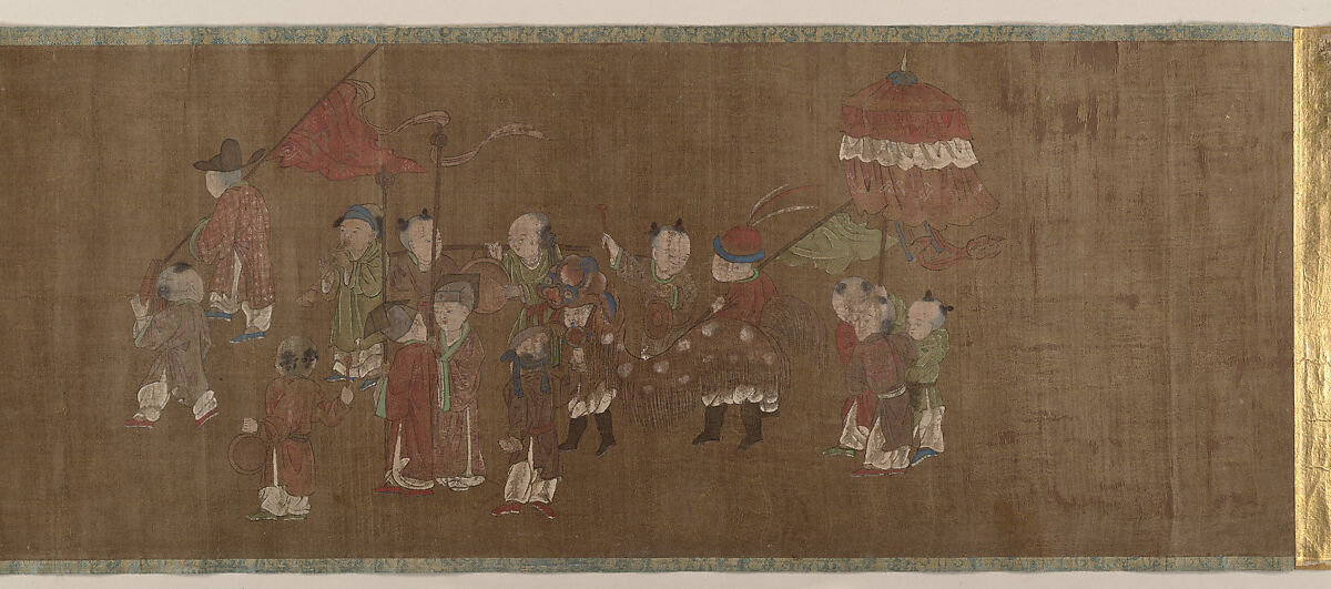 The Hundred Sons, Unidentified artist, Handscroll; ink and color on silk, China 