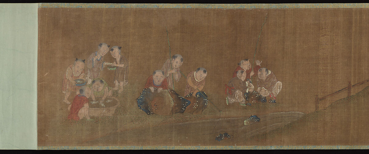 The Hundred Sons, Unidentified artist, Handscroll; ink and color on silk, China