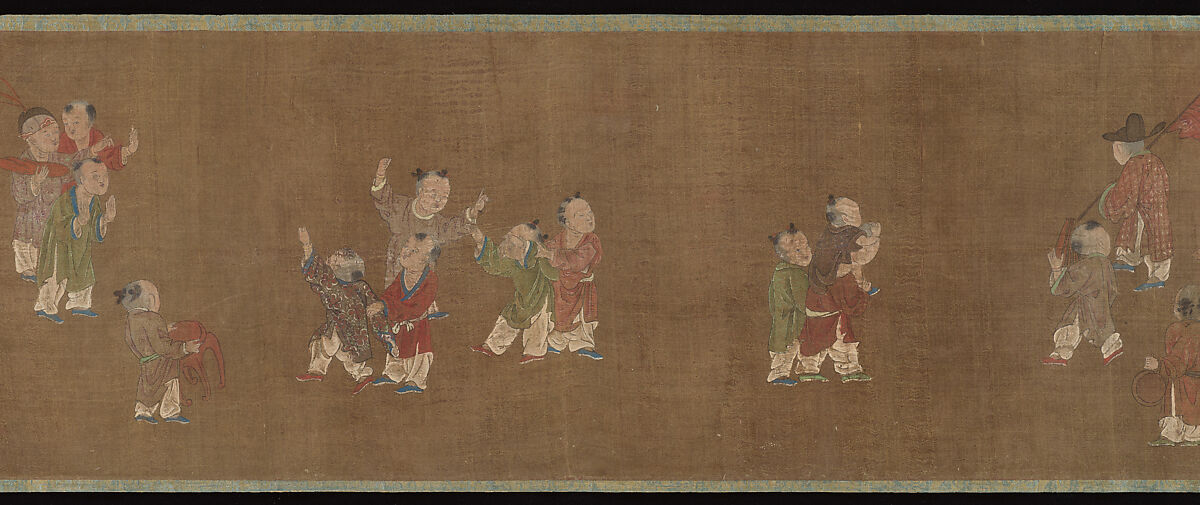 The Hundred Sons, Unidentified artist, Handscroll; ink and color on silk, China