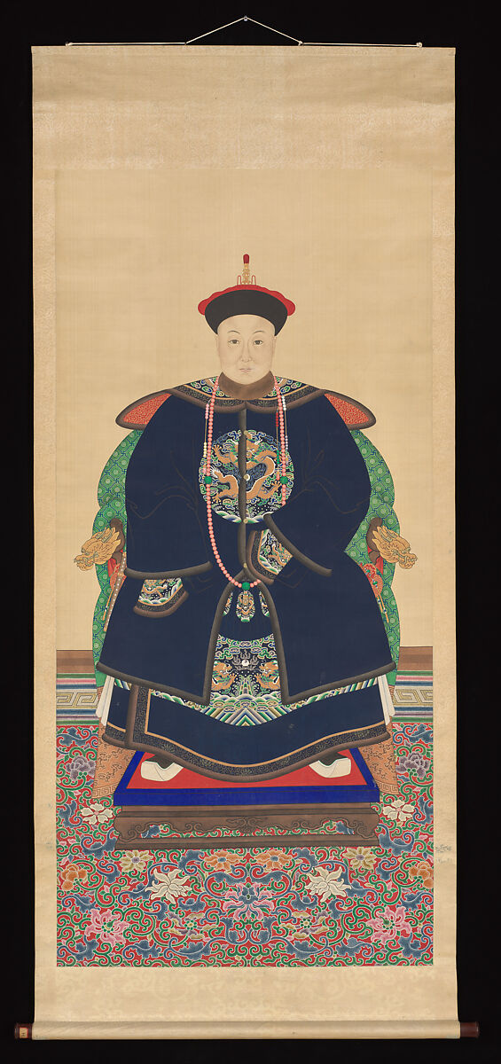 Portrait of a Member of the Family (?) of Emperor Tongzhi (1862–74), Unidentified artist Chinese, 19th century, Hanging scroll; ink and color on silk, China