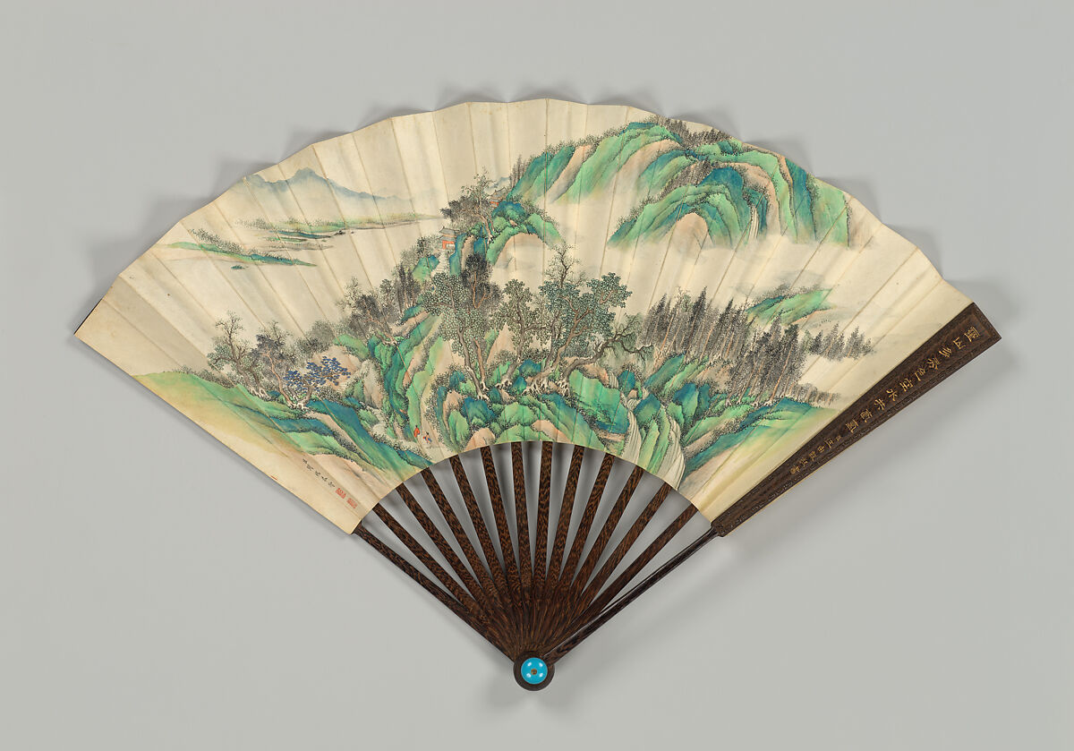 Fan, Unidentified artist, Paper and cedarwood, China