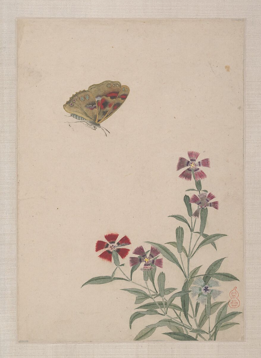 Birds, Insects and Flowers, Yi Zhai, Album of seven leaves; ink and color on paper, China