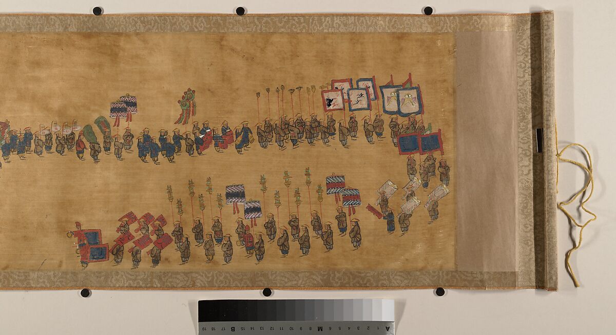 Procession, Unidentified artist Chinese, Handscroll; ink and color on silk, China