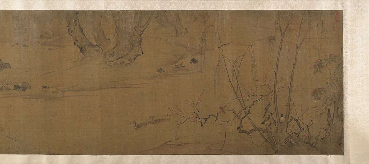 The Hundred Birds, Attributed to Dai Wan (Chinese, active 1111–25), Handscroll; ink and color on silk, China